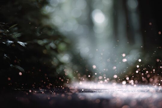 magical scene with enchanted forest and sparkling elements, whimsical tone