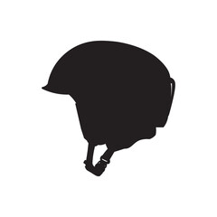 Full face sport helmet silhouette. Full-coverage sport helmet silhouette with strap use for motorsport, racing, and protective gear branding.