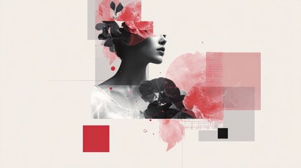 artistic collage combining photography and vector graphics, bold and creative