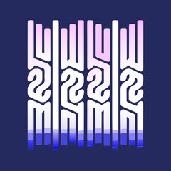Abstract music equalizer bars with pink and blue gradient