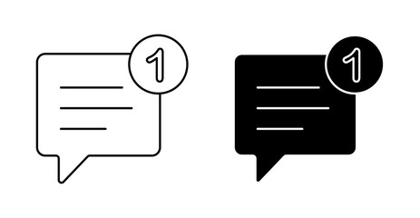 Message Notification Icon, New Alert Bubble Vector for App