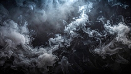 Surreal Storm Cloudscape with Swirling Dark Gray and White Clouds Illuminated from Above