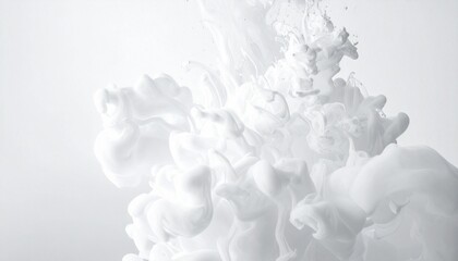 Swirling Gray and White Ink Diffusing in Water Creating Abstract Cloudy Patterns