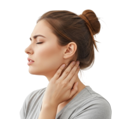 Woman with neck pain isolated cutout PNG