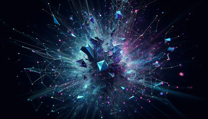 Cosmic Neon Energy Waves background. Neon Technological Background Template.