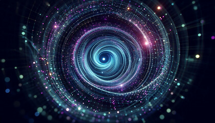 Cosmic Neon Energy Waves background. Neon Technological Background Template.