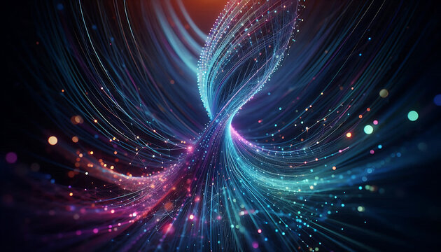 Cosmic Neon Energy Waves background. 
