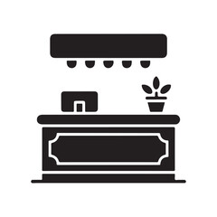Reception Desk Solid Icon for Corporate Entryway