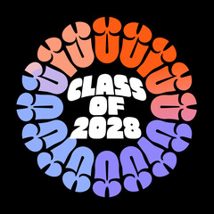 Class of 2028 circular graphic with gradient colors