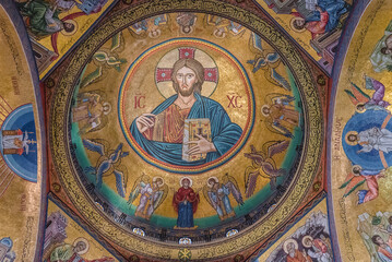 Dome in St Paul Basilica of Melkite Byzantine Catholic Church in Harissa town, Lebanon