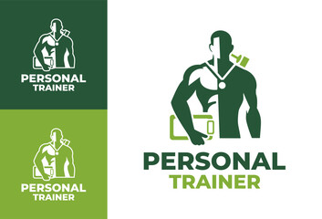 Personal Trainer Logo Minimal Strength Identity