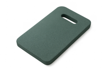 Green foam kneeling pad providing comfort and protection for knees