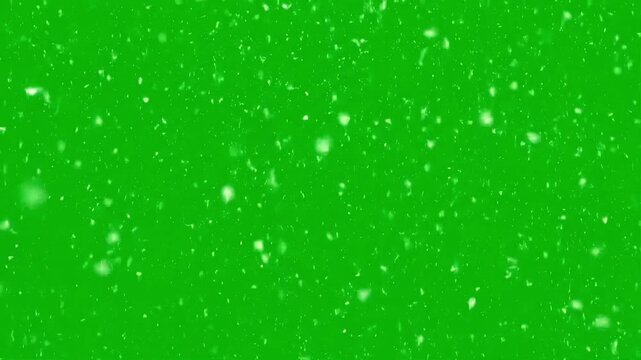Snowfall Snowflakes Overlay On Green Screen Background