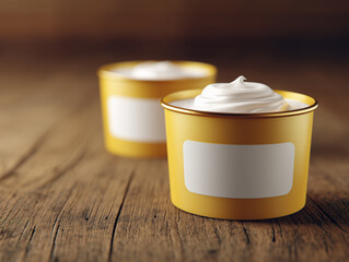 Vanilla Cream Dessert in Gold Cup