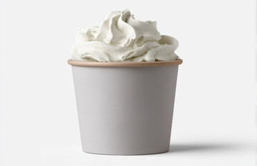 Vanilla Cream Dessert in Minimal Paper Cup