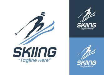 Skiing Logo Modern Winter Sport Identity