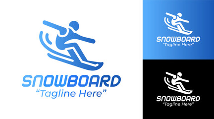 Snowboard Logo Modern Winter Sport Identity
