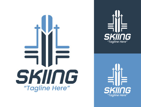 Skiing Logo Modern Alpine Adventure Symbol