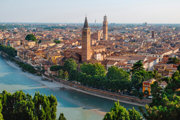 an elevated view of Verona and the Adige River