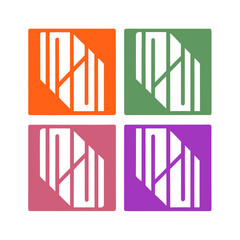 Four Geometric Shapes with Abstract White Design background