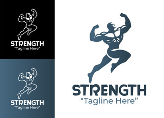 Strength Logo Clean Power Performance Identity