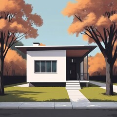 住宅の外観パース、イラスト