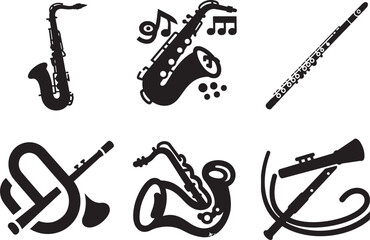 Saxophone clipart design vector silhouette illustration 