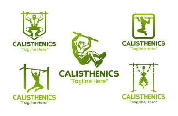 5 Calisthenics Logo Set Bodyweight Training Identity Collection