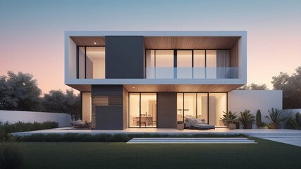 住宅の外観パース、イラスト