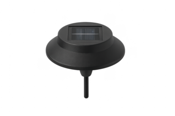 Black outdoor solar garden light with stake