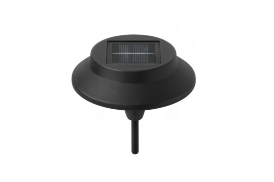 Black outdoor solar garden light with stake