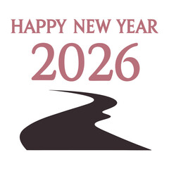 Happy New Year 2026 Abstract Winding Road Path Illustration