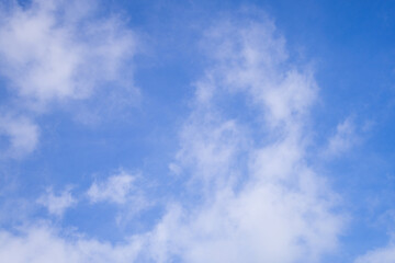 Clouds and sky on a clear day during the day,Blue sky background and white clouds soft focus, and copy space