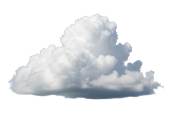 A fluffy white cumulus cloud isolated on a black background