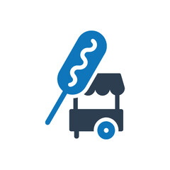 Corn Dog Street Food Cart Icon