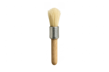 Stencil brush with wooden handle and bristles