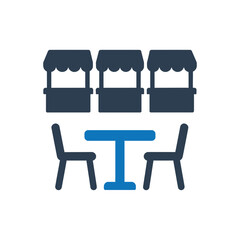 Outdoor Food Court Dining Icon