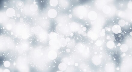 Obraz premium Shimmering silver bokeh lights and stars background