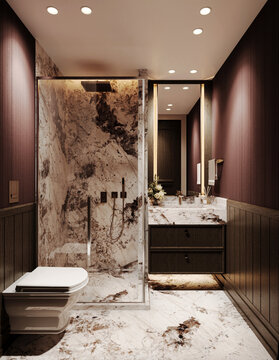 modern bathroom with white tiles