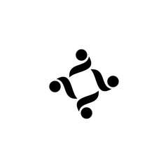 Abstract people vector logo design, teamwork sign design, diversity, signs and symbols.