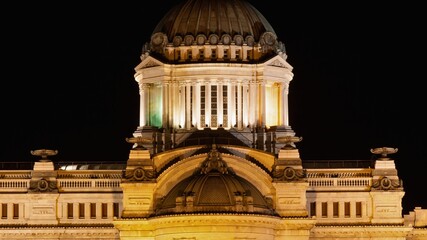 Grand ananta samakhom throne hall illuminated at night