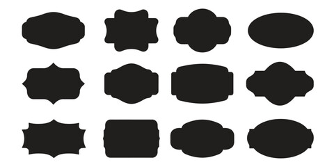 A versatile vector set showcasing assorted ornate black vintage retro frames and labels, perfect for design elements.