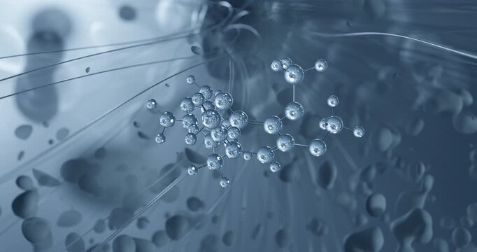 Trimethoprim rotating molecular 3d structure ball-and-stick model, looped video antibacterial
