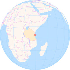 Location Map of Julius Nyerere Int. Airport (Dar Es Salaam, Dar-Es-Salaam, Tanzania). IATA-code: DAR. No labels at all.