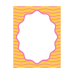 Colorful retro decorative frame border abstract shape vector illustration