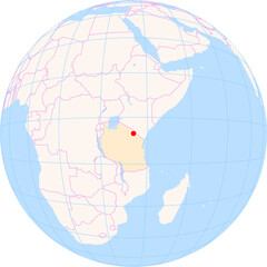 Location Map of Kilimanjaro Int. Airport (Kilimanjaro, Kilimanjaro, Tanzania). IATA-code: JRO. No labels at all.