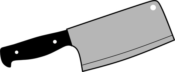Meat cleaver knife illustration. kitchen butcher tool vector design for cooking, cutting, and culinary equipment graphic.