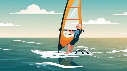 Thrilling Windsurfing Experience: Capturing The Essence of Surf and Water Sports Action - Powered by Adobe