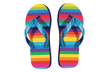 Colorful flip flop sandal isolated on white background for summer concept