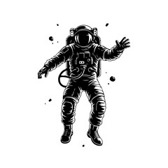Silhouette of a astronaut floating in outer space. © ZamStock